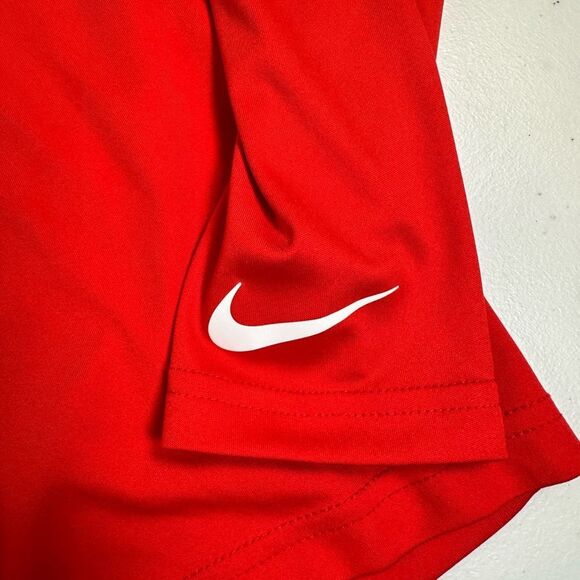 EUC NIKE Dri Fit Boys Red Baseball Graphic Long Sleeve Athletic Tee Shirt Size 7 - Picture 3 of 6
